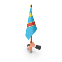 Two Hands Hold Democratic Republic Of The Congo Cloth Flag PNG & PSD Images