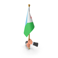 Djibouti Cloth Two Hand Hold Flag PNG & PSD Images