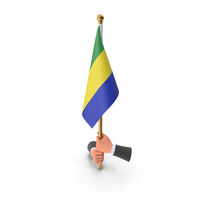 Two Hands Hold Gabon Cloth Flag PNG & PSD Images