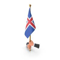 Two Hands Hold Iceland Cloth Flag PNG & PSD Images