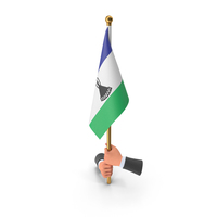 Lesotho Cloth Two Hand Hold Flag PNG & PSD Images