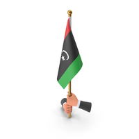Libya Cloth Two Hand Hold Flag PNG & PSD Images