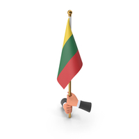 Two Hands Hold Lithuania Cloth Flag PNG & PSD Images