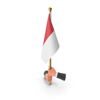 Two Hands Hold Monaco Cloth Flag PNG & PSD Images