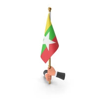 Two Hands Hold Myanmar Cloth Flag PNG & PSD Images
