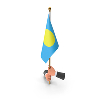 Two Hands Hold Palau Cloth Flag PNG & PSD Images