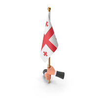 Republic of Georgia Cloth Two Hand Hold Flag PNG & PSD Images