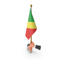 Two Hands Hold Republic Of The Congo Cloth Flag PNG & PSD Images