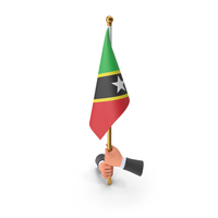 Two Hands Hold Saint Kitts And Nevis Cloth Flag PNG & PSD Images