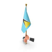 Two Hands Hold Saint Lucia Cloth Flag PNG & PSD Images