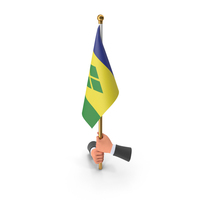 Two Hands Hold Saint Vincent And The Grenadines Cloth Flag PNG & PSD Images