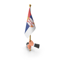 Serbia Cloth Two Hand Hold Flag PNG & PSD Images