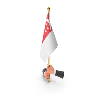 Two Hands Hold Singapore Cloth Flag PNG & PSD Images