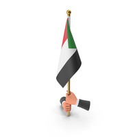 Sudan Cloth Two Hand Hold Flag PNG & PSD Images
