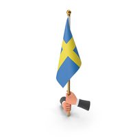 Two Hands Hold Sweden Cloth Flag PNG & PSD Images