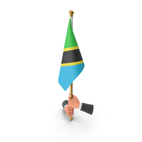 Tanzania Cloth Two Hand Hold Flag PNG & PSD Images