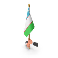 Two Hands Hold Uzbekistan Cloth Flag PNG & PSD Images