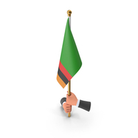 Two Hands Hold Zambia Cloth Flag PNG & PSD Images
