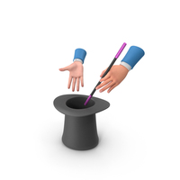 Pink Magic Hat With Hand Showing PNG & PSD Images