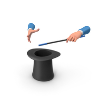 Blue Magic Hat With Hands Show PNG & PSD Images