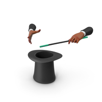 Green Magic Hat With Hands Show PNG & PSD Images