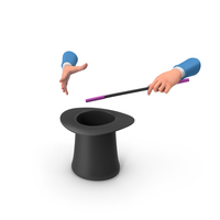 Pink Magic Hat With Hands Show PNG & PSD Images