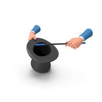 Blue Magic Hat With Hand Showing PNG & PSD Images