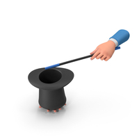 Blue Magic Hat With Hand Showing PNG & PSD Images