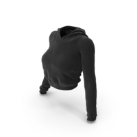 Black Women Crop Top Sweatshirt PNG & PSD Images