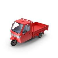 Red Asian Delivery Trike With Open Body PNG & PSD Images