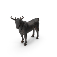 Brook Metal Bull Figurine Black PNG & PSD Images