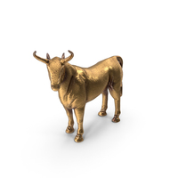 Brook Metal Bull Figurine Gold PNG & PSD Images