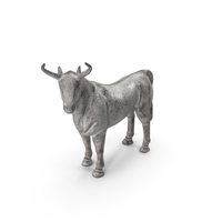 Brook Metal Bull Figurine White PNG & PSD Images