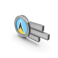 Saint Lucia Flag Badge PNG & PSD Images