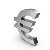Silver Euro Symbol PNG & PSD Images