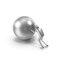 Steel Man and Ball Sculpture PNG & PSD Images
