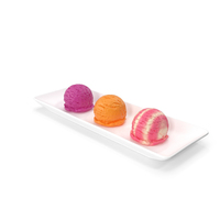 Ice Cream Scoops On Plate PNG & PSD Images