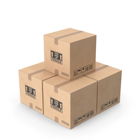 Cardboard Box 1 Basic Stack PNG & PSD Images