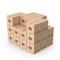 Cardboard Box Medium Stack PNG & PSD Images