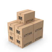 Cardboard Box 3 Basic Stack PNG & PSD Images