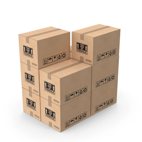 Cardboard Box 3 Big Stack PNG & PSD Images