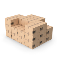 Cardboard Box 4 Medium Stack PNG & PSD Images