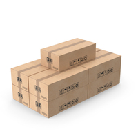 Cardboard Box 6 Basic Stack PNG & PSD Images