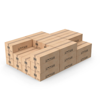 Cardboard Box 6 Medium Stack PNG & PSD Images