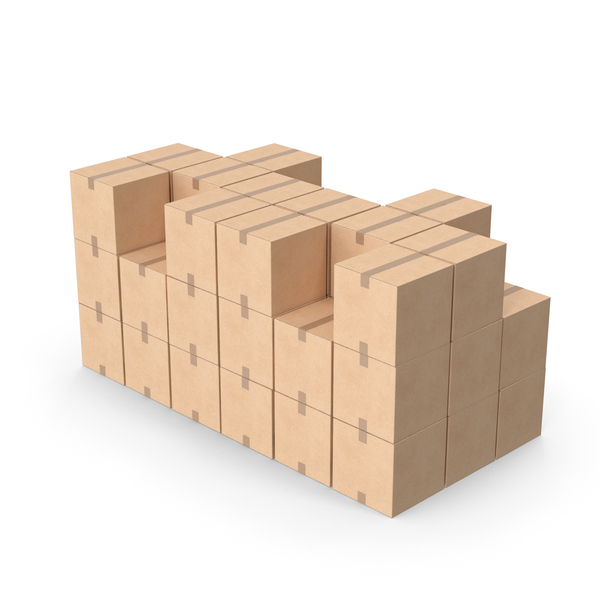 Blank Cardboard Box 1 Big Stack PNG & PSD Images