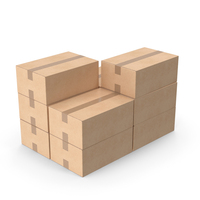 Small Stack Of Blank Cardboard Box PNG & PSD Images