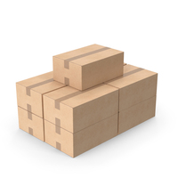 Blank Cardboard Box 2 Basic Stack PNG & PSD Images