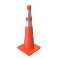 36 Inch Traffic Cone with reflector PNG & PSD Images