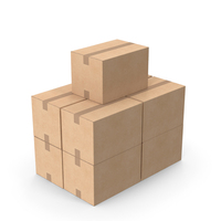 Blank Cardboard Box 3 Basic Stack PNG & PSD Images