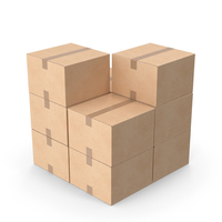 Blank Cardboard Box 4 Small Stack PNG & PSD Images